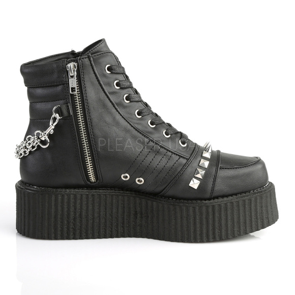 Mens Gothic Platform Lace Up Creeper Boots main image 5